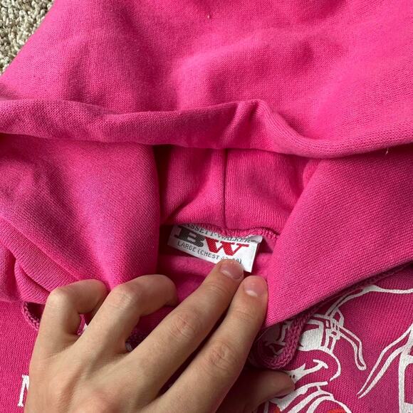 Vintage 80s Mackinac Bridge Michigan Graphic Pink Sweatshirt - Picture 5 of 5